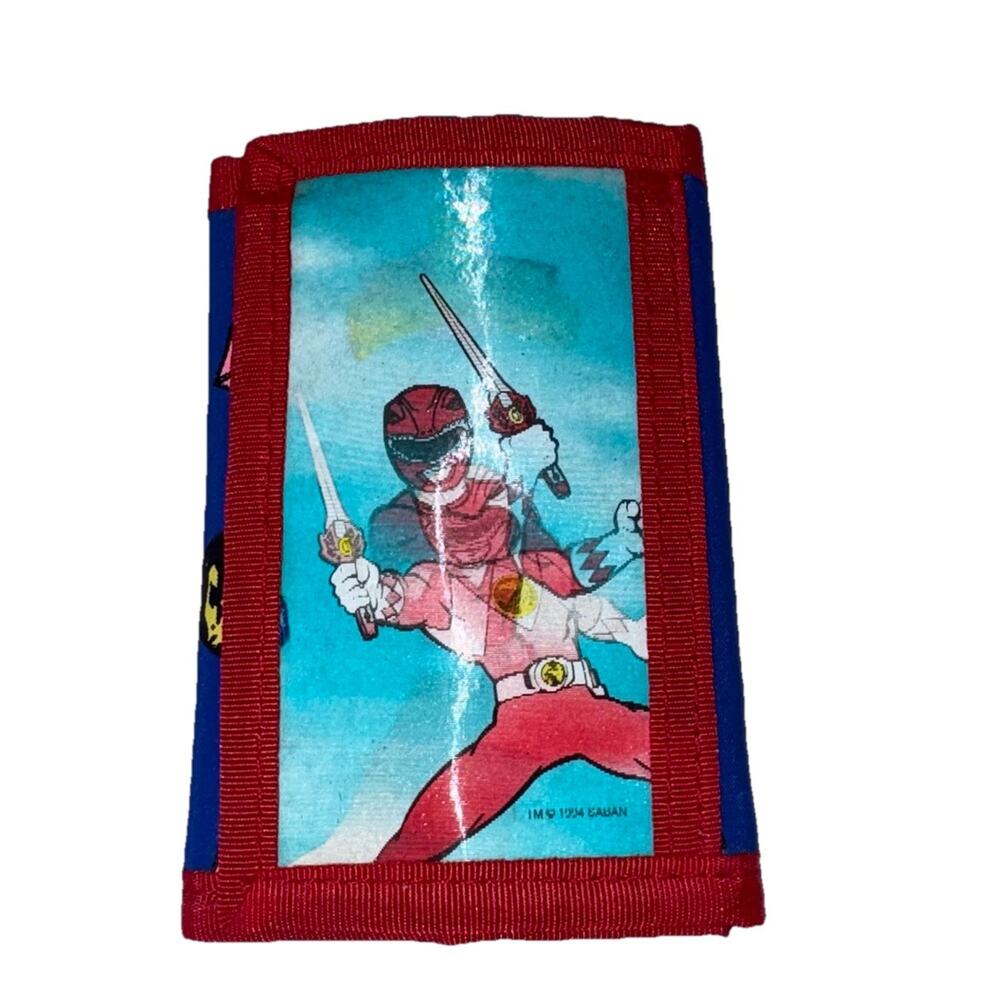 VTG 1994 Power Rangers Wallet Lenticular 3D Red Ranger Nylon‎ Trifold Avon Saban